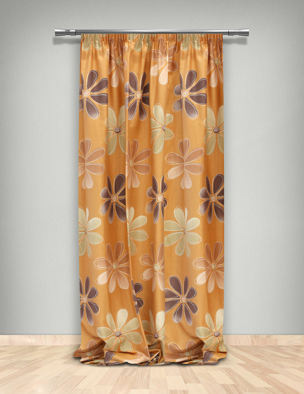 MB CURTAIN READY FIT 145x280 SPRING/03 SATIN PRINT BROWN POL.100%