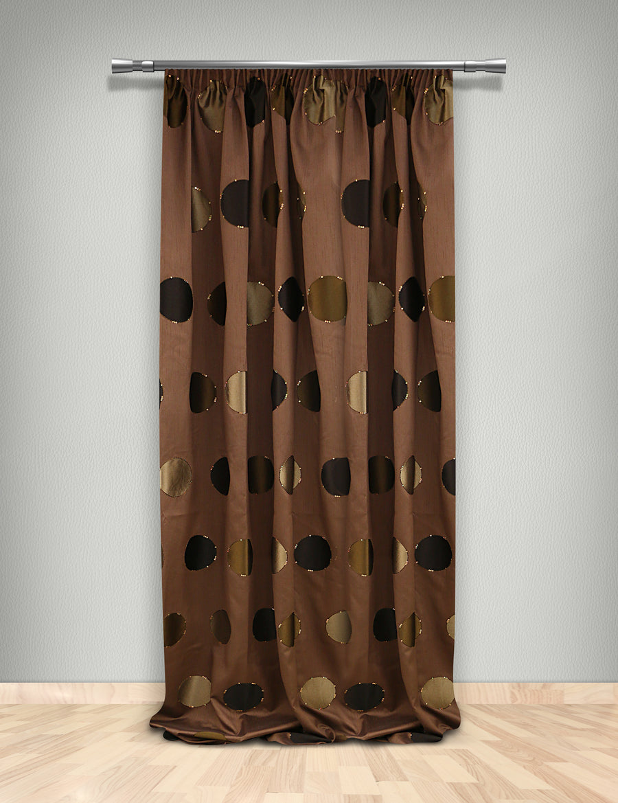 MB CURTAIN READY FIT 145x280 35231/2166 TAFT BROWN SEQUIN POL.100%