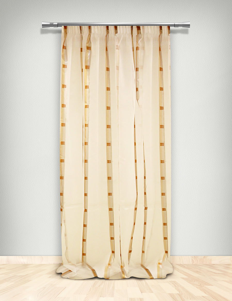 MB CURTAIN READY FIT 145x300 611828/01ORG. STRIPE JACQUARD WHITE POL.100%