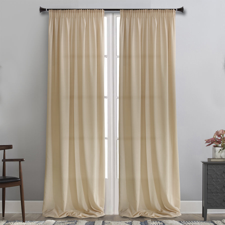 MB CURTAIN READY MADE 145x285 LINEN BEIGE POL.100%