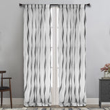MAISON BLANCHE READY-MADE CURTAIN 145X280 ROSÉ ORGANZA STRIPE BLACK VISC.75%-POL.25% 1