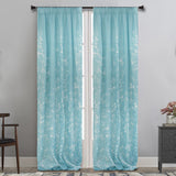 MAISON BLANCHE CURTAIN READY MADE 145X290 VOILE TURQUOISE- WHITE POL.100% 1