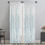 MAISON BLANCHE CURTAIN READY MADE 145X290 VOILE WHITE - TURQUOISE POL.100% 1