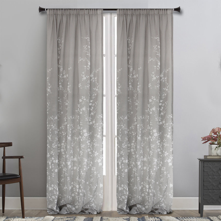 MAISON BLANCHE CURTAIN READY-MADE 145X290 VOILA GREY - WHITE POL.100%