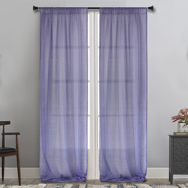 MAISON BLANCHE READY-MADE CURTAIN 145X295 PURPLE MESH POL.100%