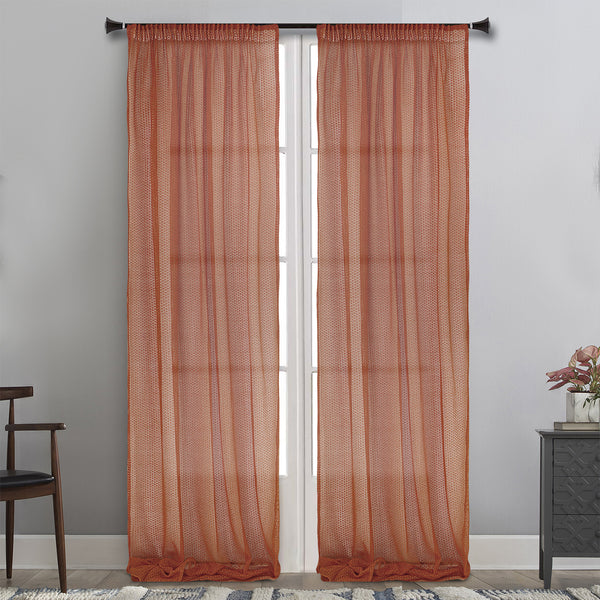 MAISON BLANCHE READY-MADE CURTAIN 145X295 NET APPLE POL.100%