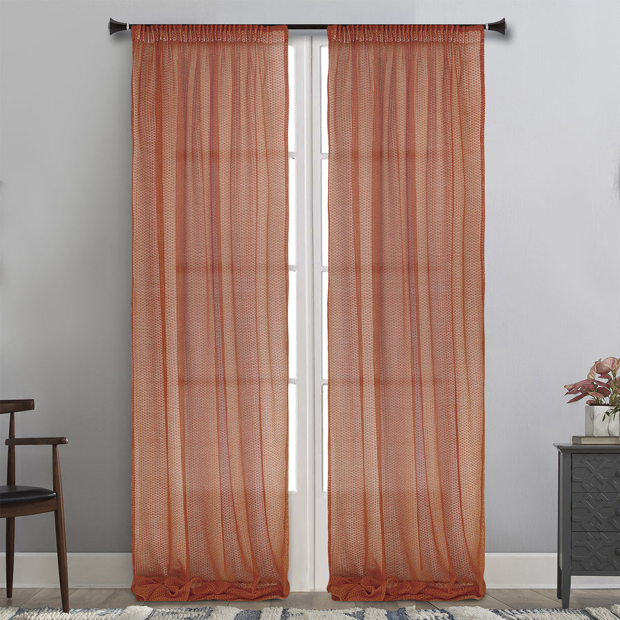 MAISON BLANCHE READY-MADE CURTAIN 145X295 NET APPLE POL.100%