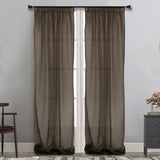 MAISON BLANCHE CURTAIN READY-MADE 145X300 ORGANZA BROWN STRIPE POL.100% 1