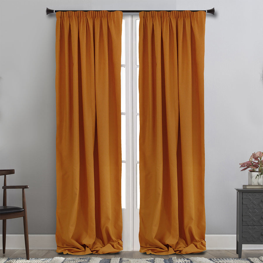 MAISON BLANCHE CURTAIN READY MADE 145X310 ORANGE CURTAIN Pol.100%